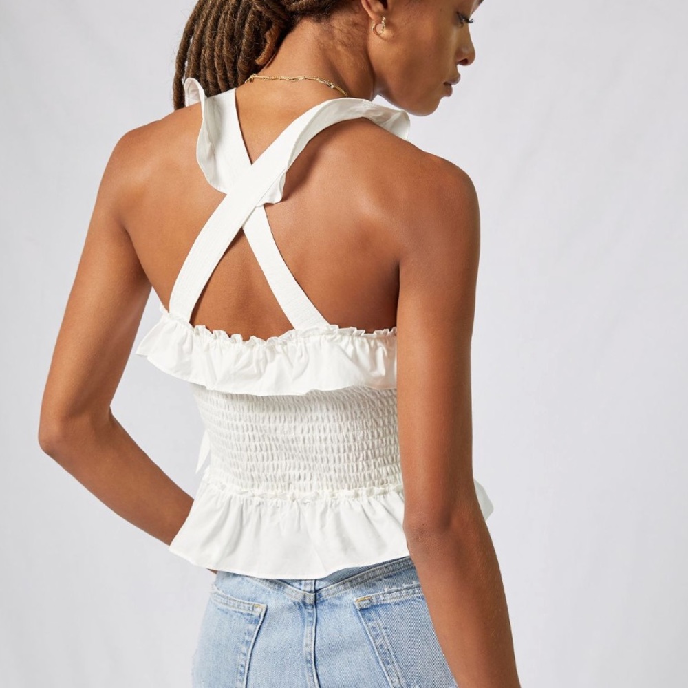 NWT Anthropologie Smocked Ruffle Tank - Picture 3 of 9